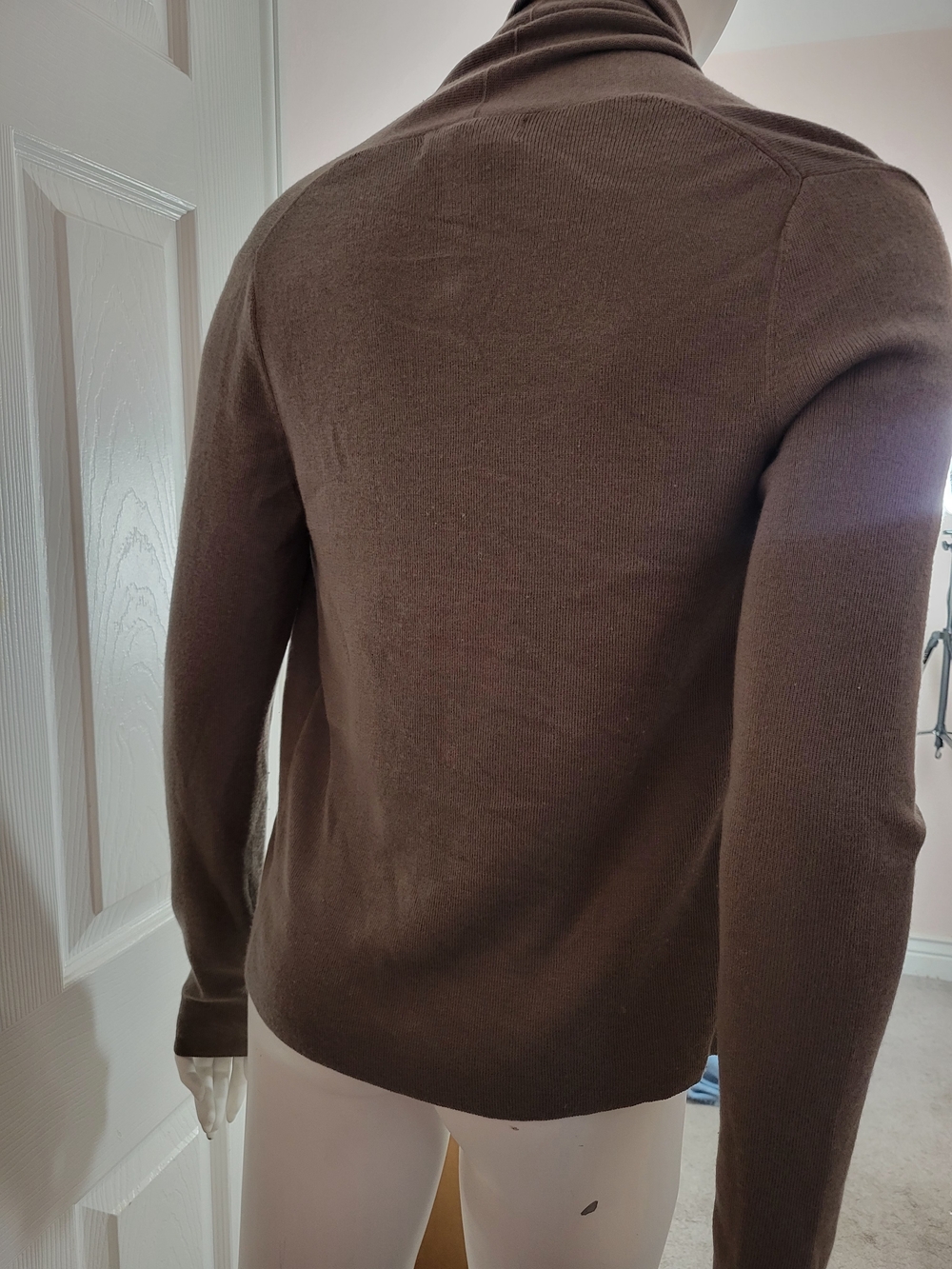 Banana Republic Silk Cashmere Open Front Cardigan Sweater Taupe Brown Size M - Picture 3 of 6